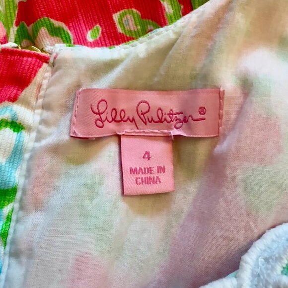 Lilly Pulitzer Womens Cathy Dress Floral Pink Green Southern Charm Size 4 - Picture 15 of 16